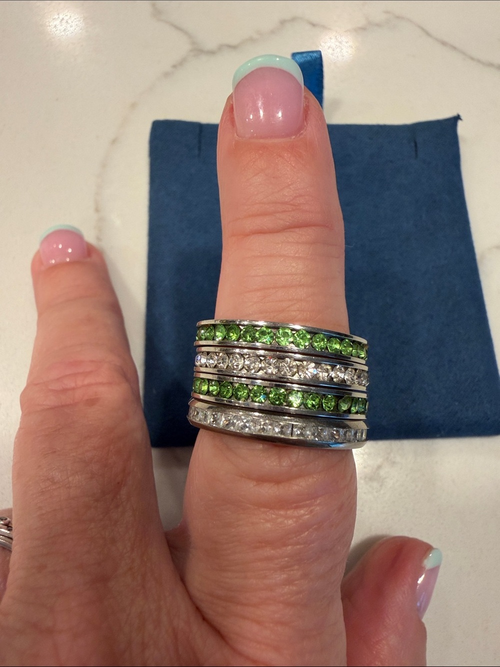 Tradition Crystal Eternity Ring Stack green/clear